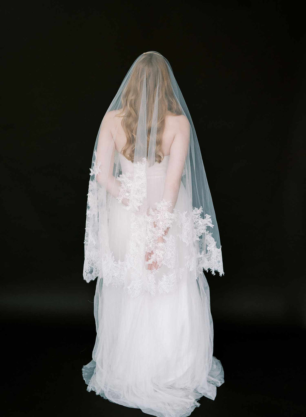 Abstract lace edge bridal veil - Style #2528