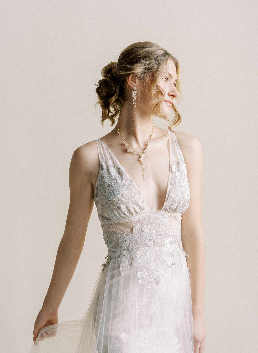 Clustered freshwater pearl bridal necklace - Style #2550