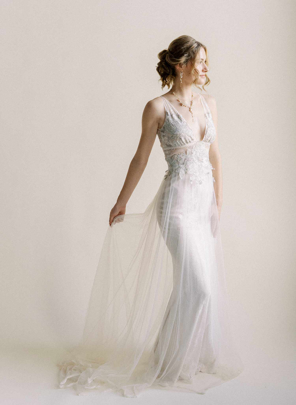 Clustered freshwater pearl bridal necklace - Style #2550