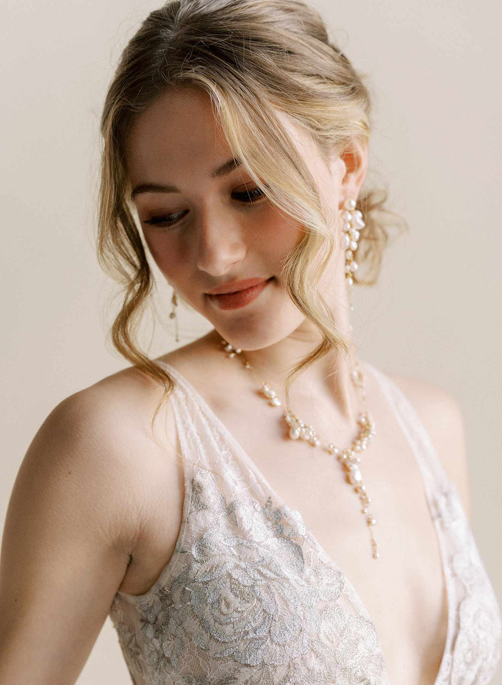 Clustered freshwater pearl bridal necklace - Style #2550