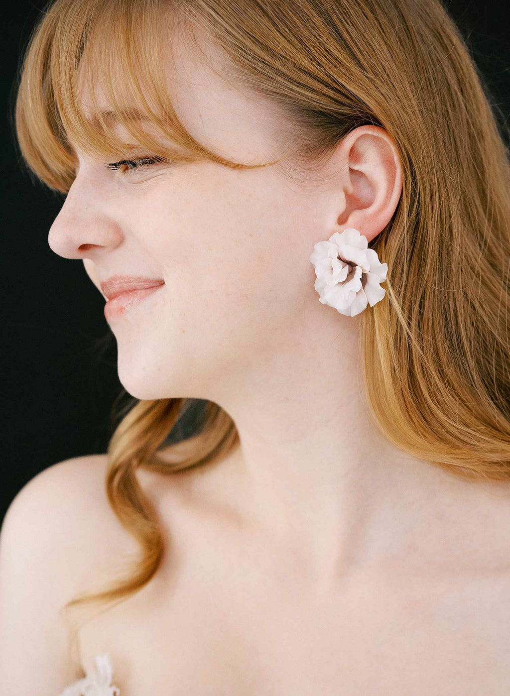 Decadent peony bridal earrings - Style #2549