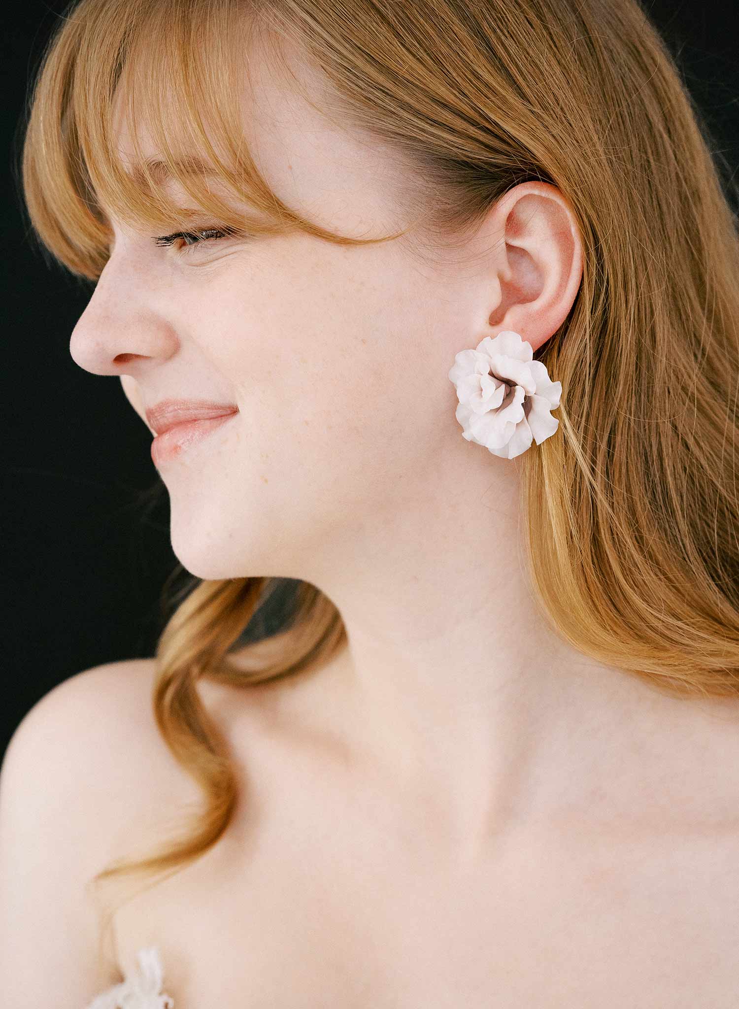 Decadent peony bridal earrings - Style #2549