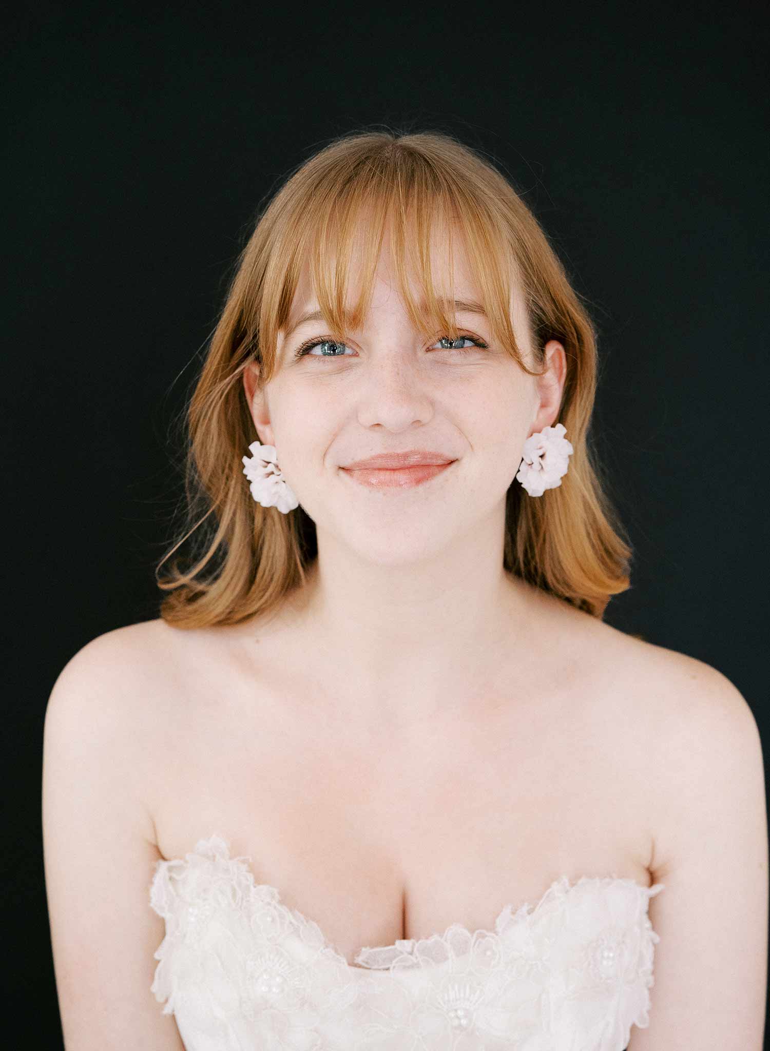 Decadent peony bridal earrings - Style #2549