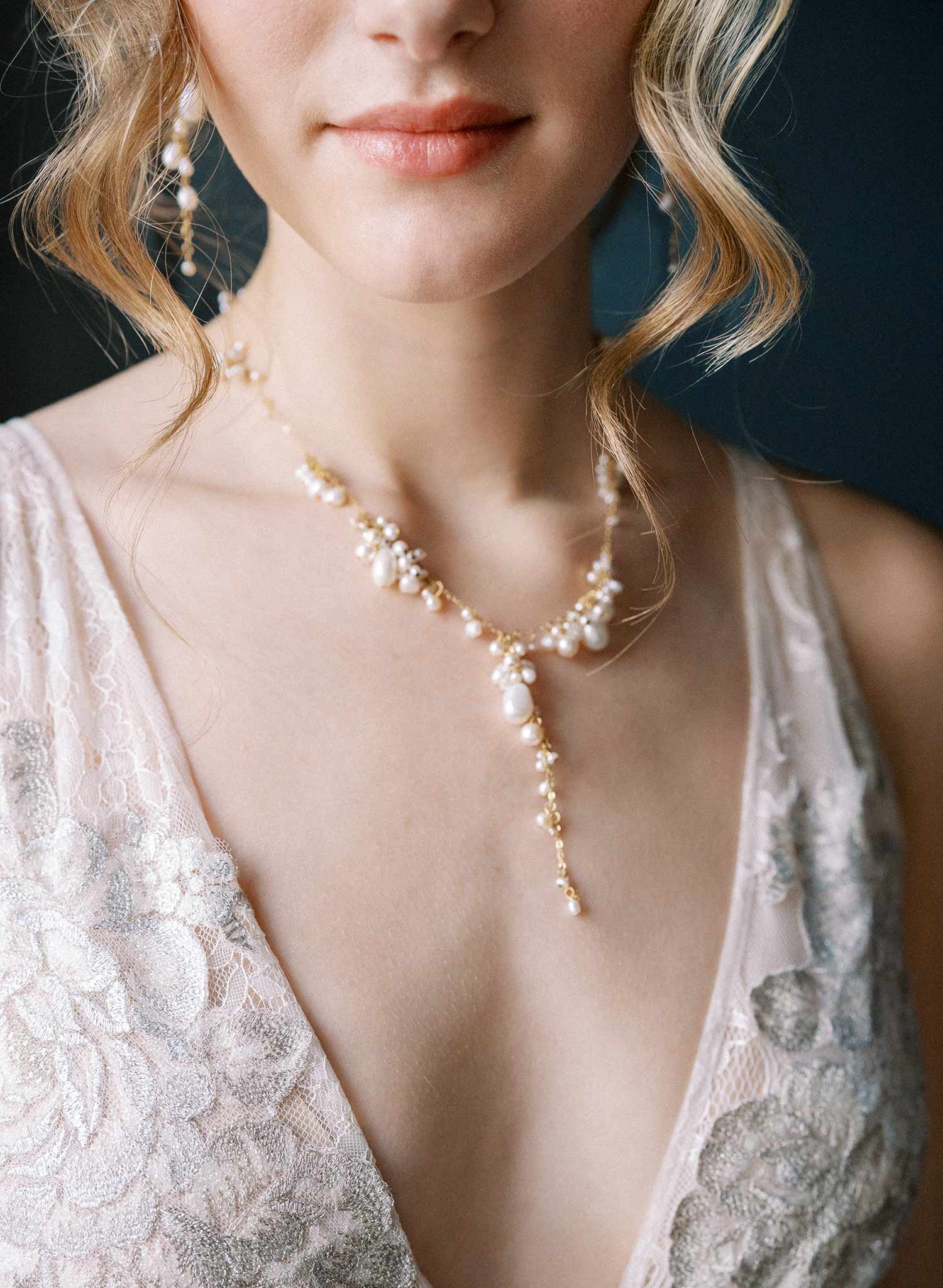 Clustered freshwater pearl bridal necklace - Style #2550