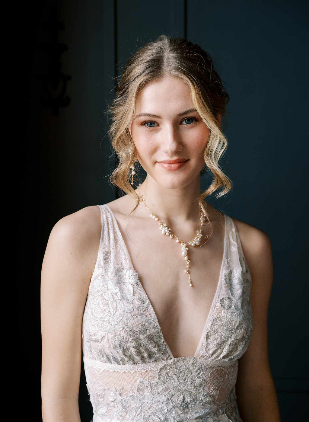 Clustered freshwater pearl bridal necklace - Style #2550