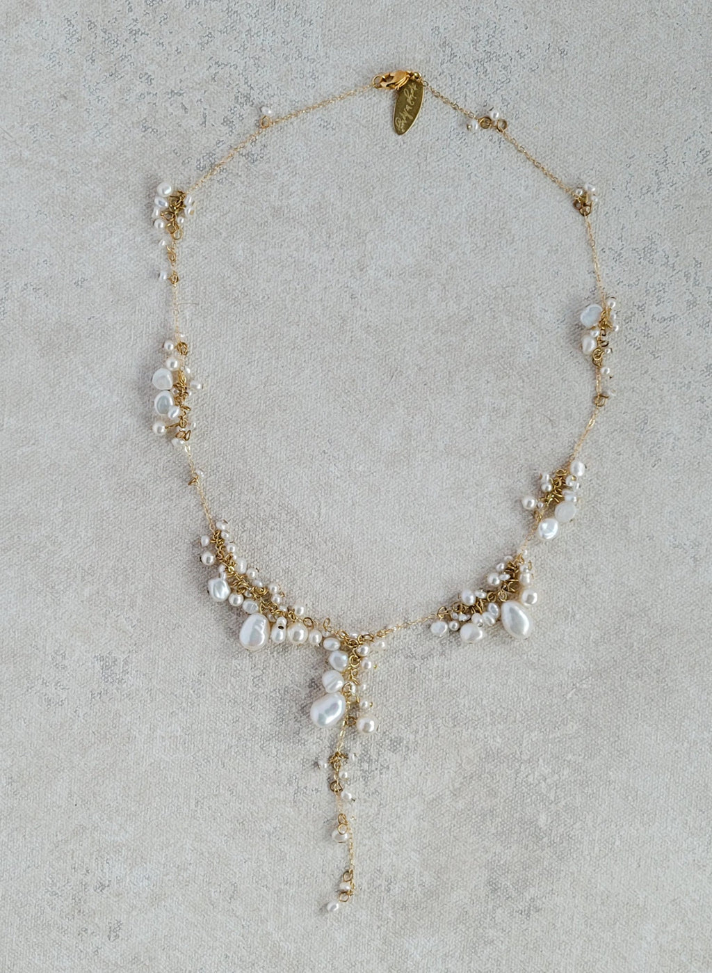 Clustered freshwater pearl bridal necklace - Style #2550