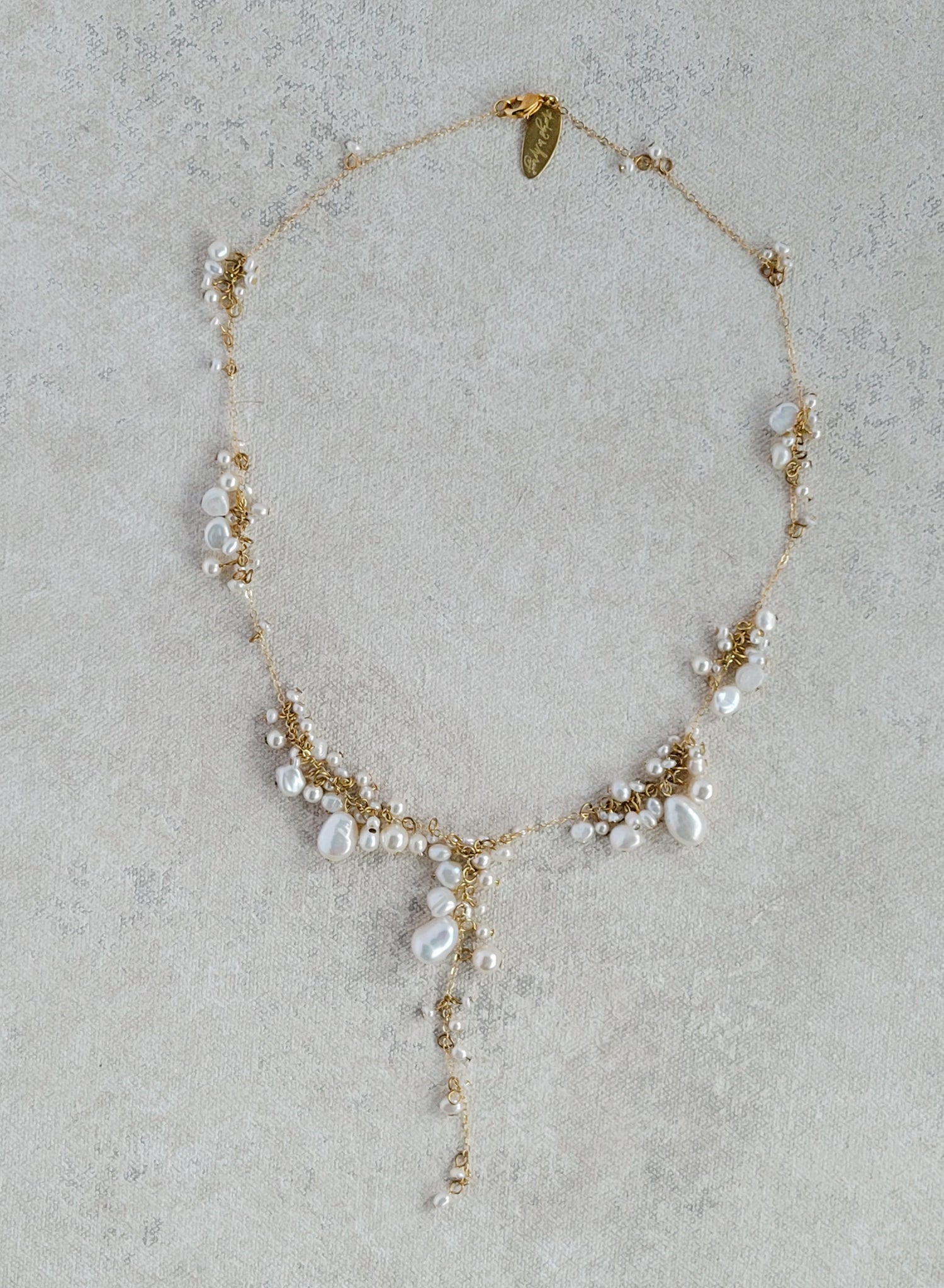 Clustered freshwater pearl bridal necklace - Style #2550