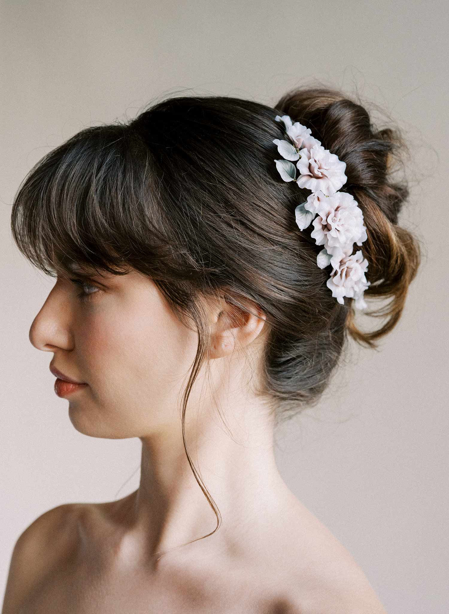 Decadent triple peony hair comb - Style #2558