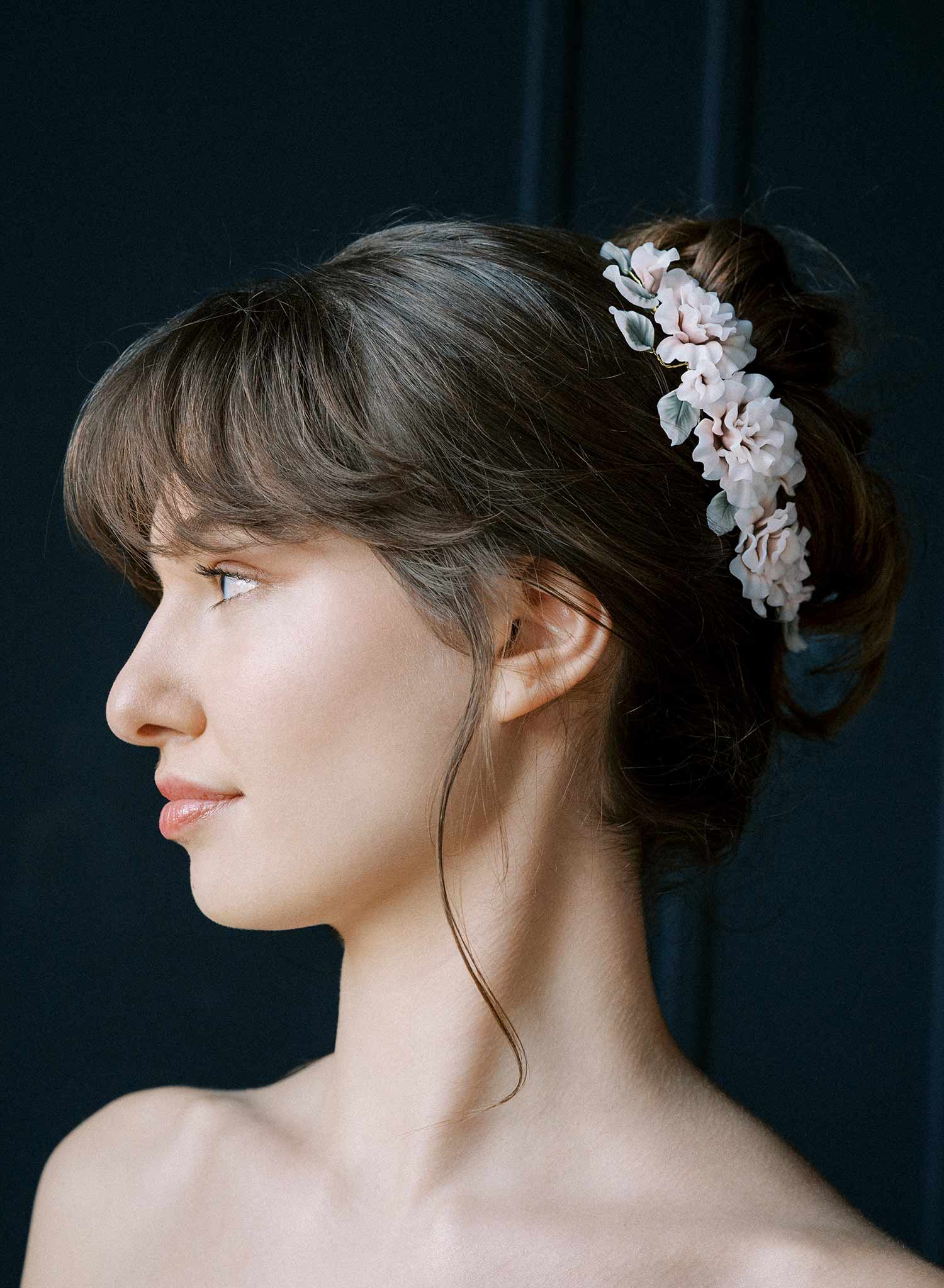 Decadent triple peony hair comb - Style #2558