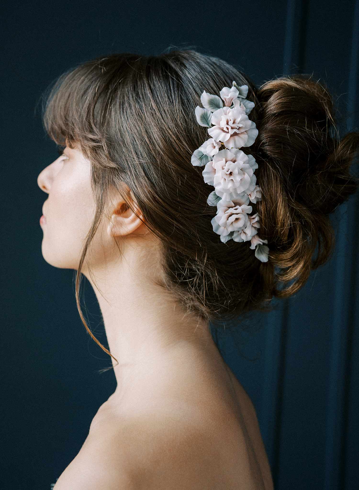 Decadent triple peony hair comb - Style #2558