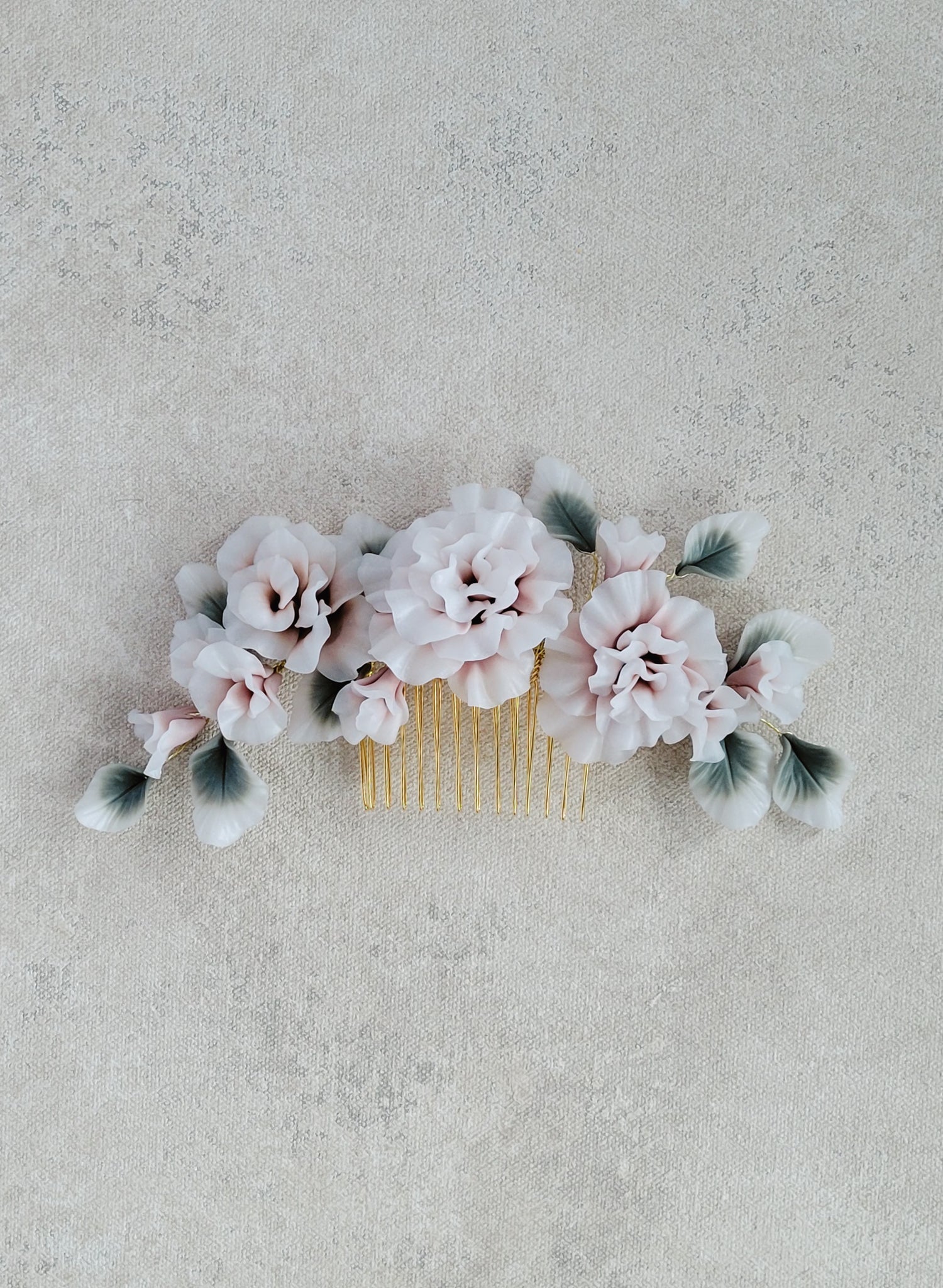 Decadent triple peony hair comb - Style #2558