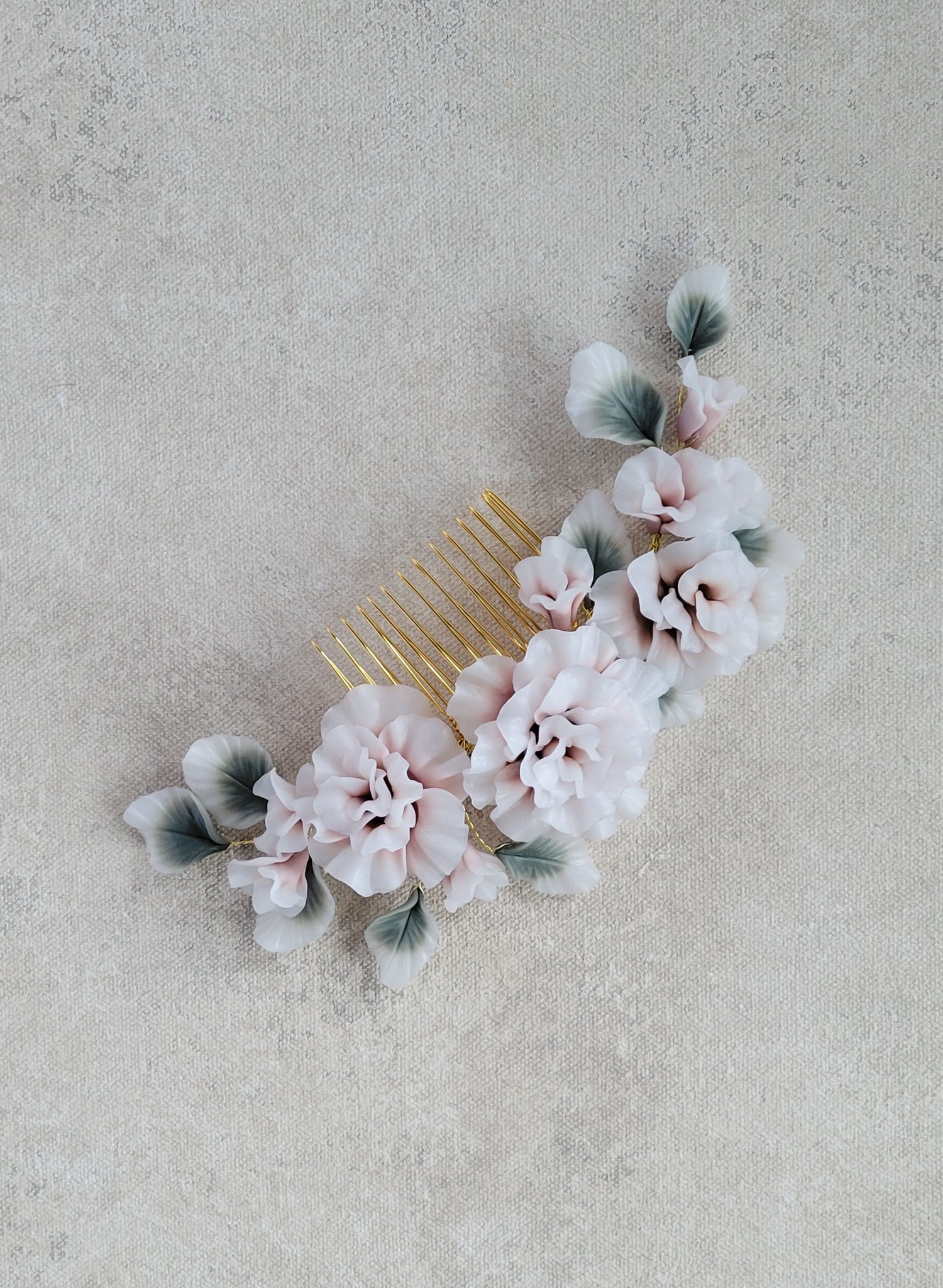 Decadent triple peony hair comb - Style #2558