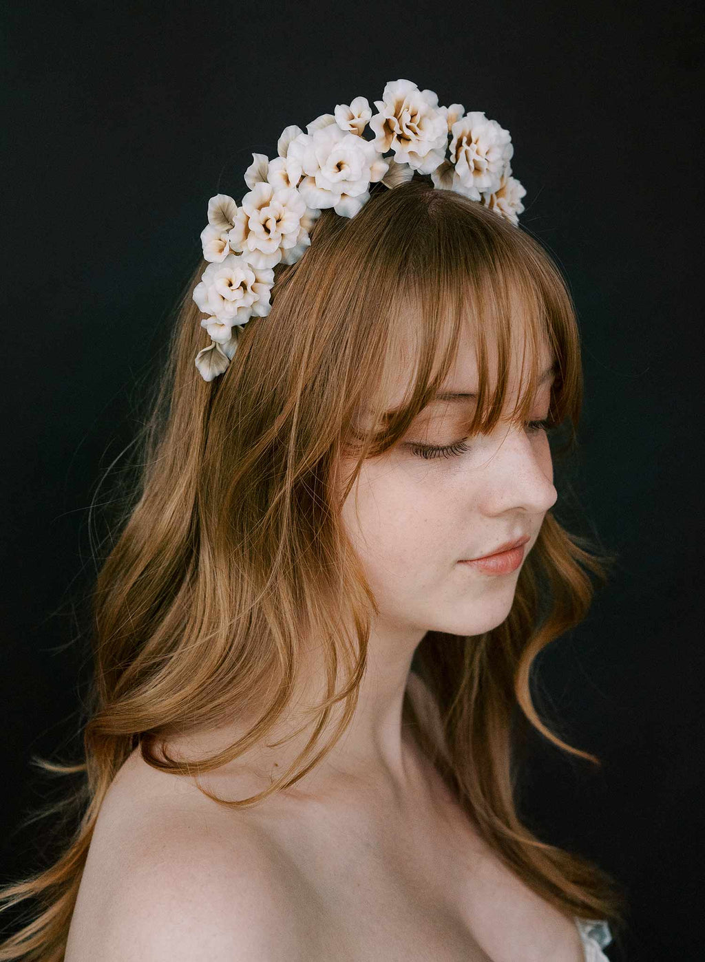 Decadent peony raised bridal tiara - Style #2559