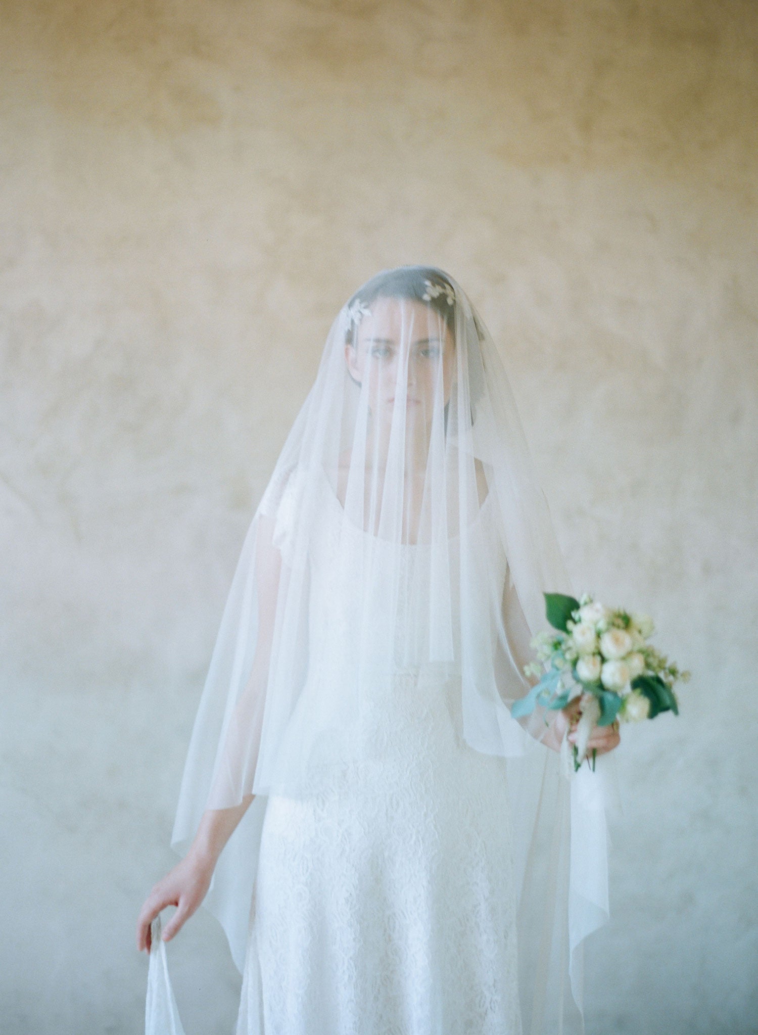 "Lux tulle cathedral, chapel, fingertip length veil - Style #357lux"