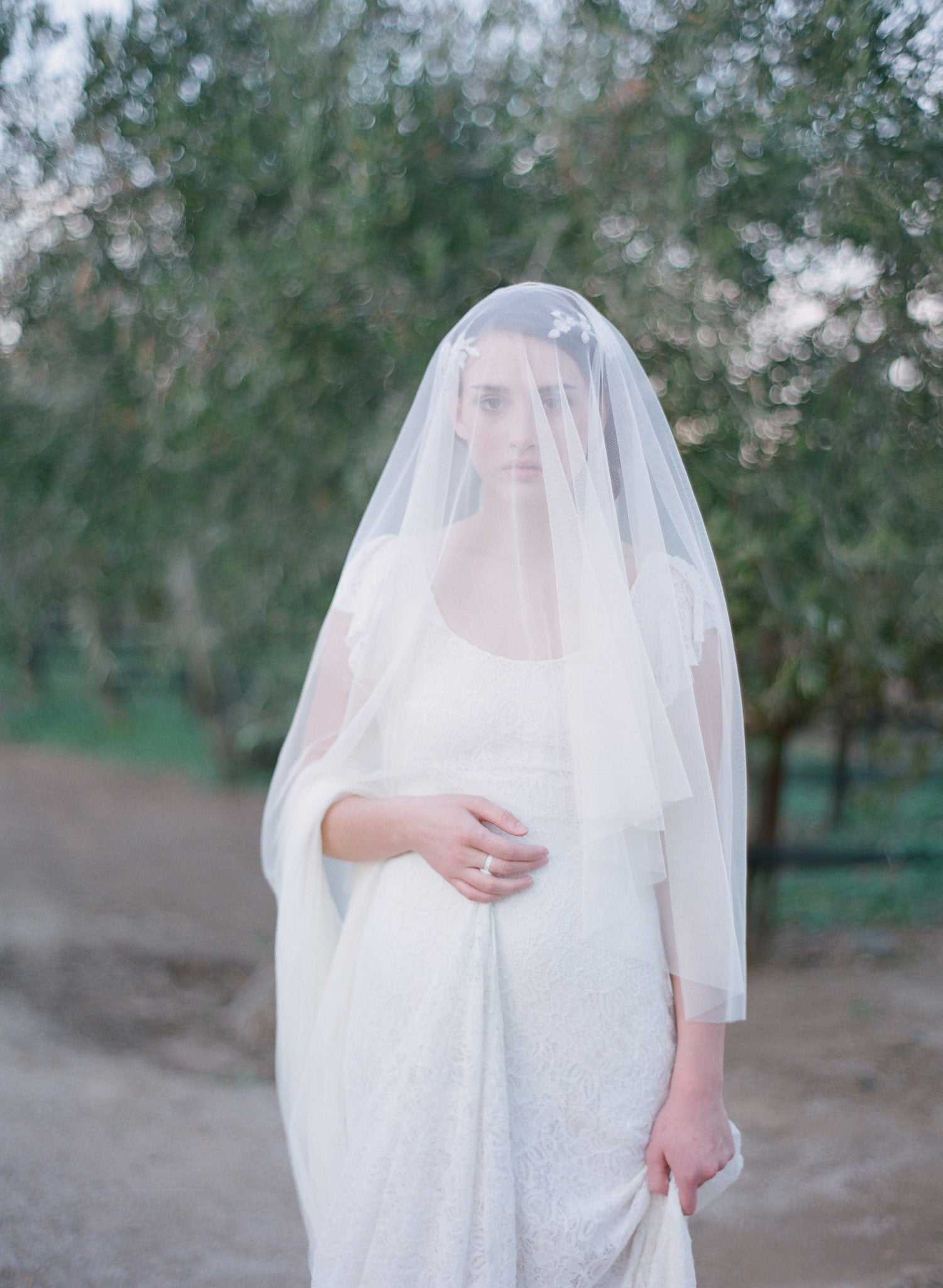 "Lux tulle cathedral, chapel, fingertip length veil - Style #357lux"