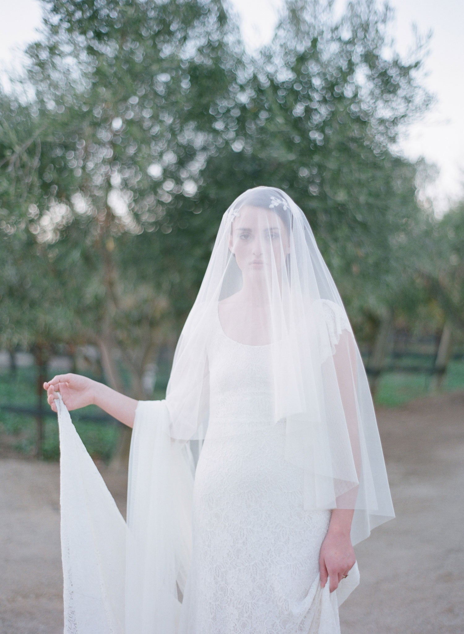 "Lux tulle cathedral, chapel, fingertip length veil - Style #357lux"