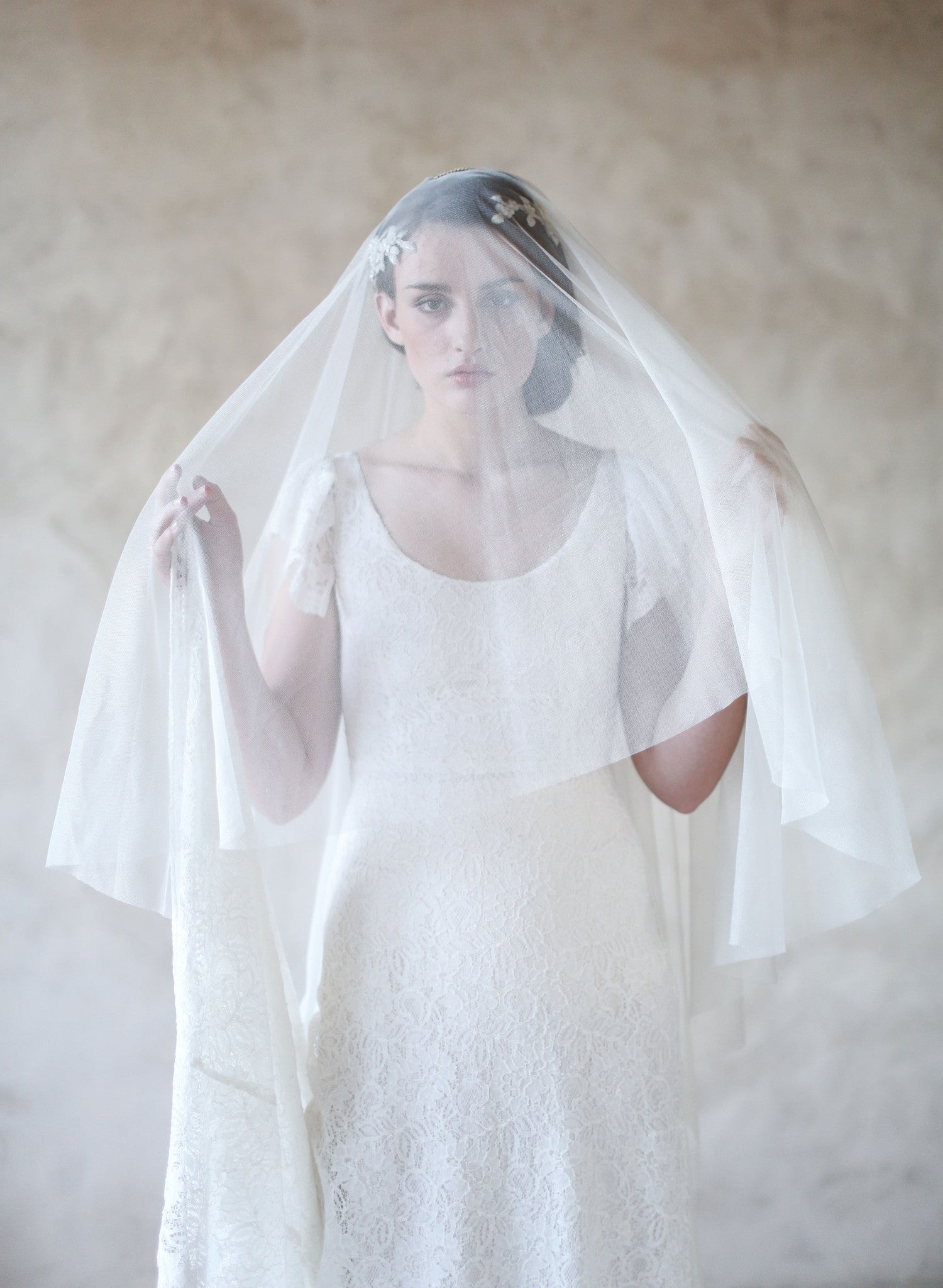 "Lux tulle cathedral, chapel, fingertip length veil - Style #357lux"