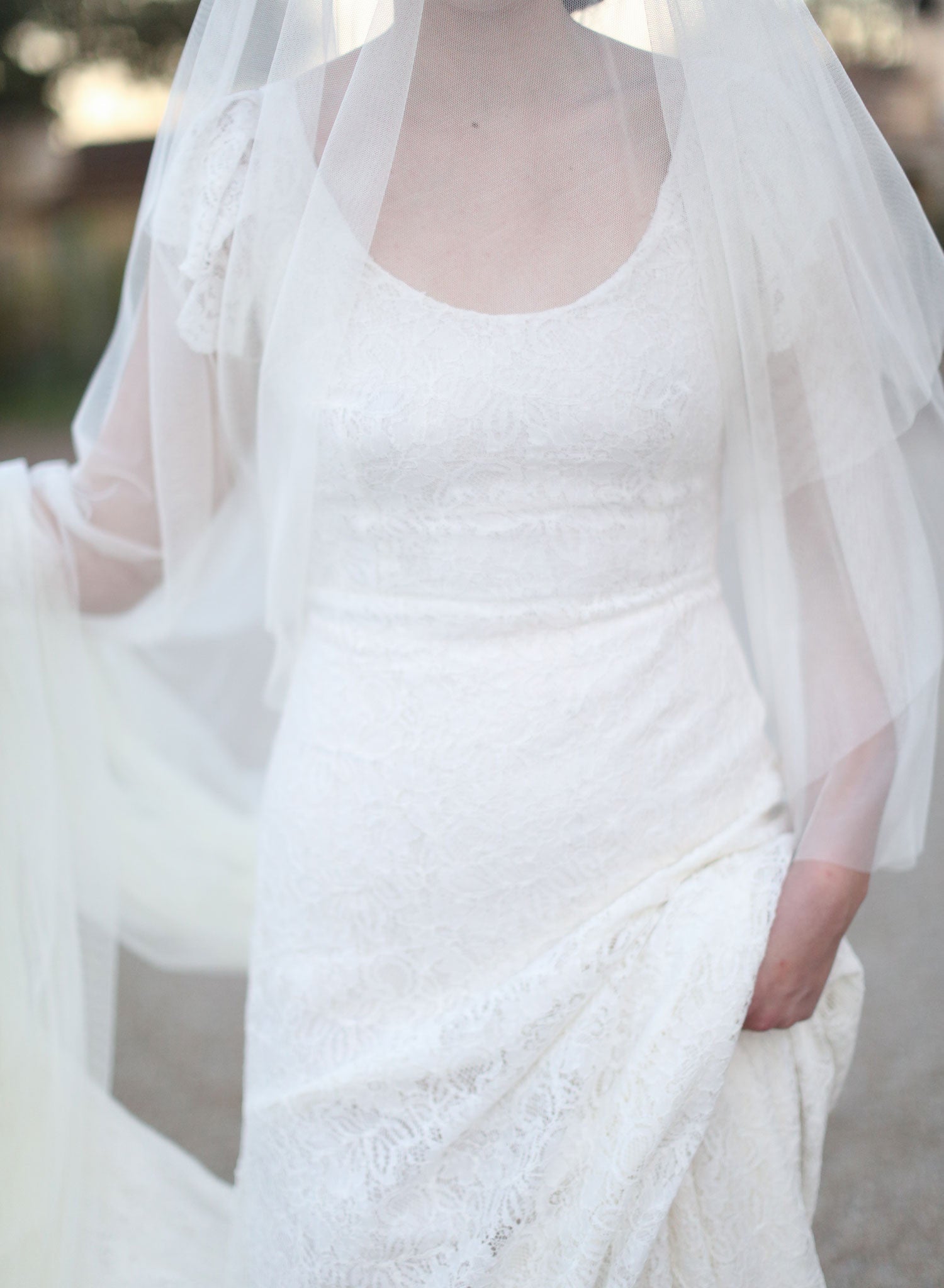 "Lux tulle cathedral, chapel, fingertip length veil - Style #357lux"