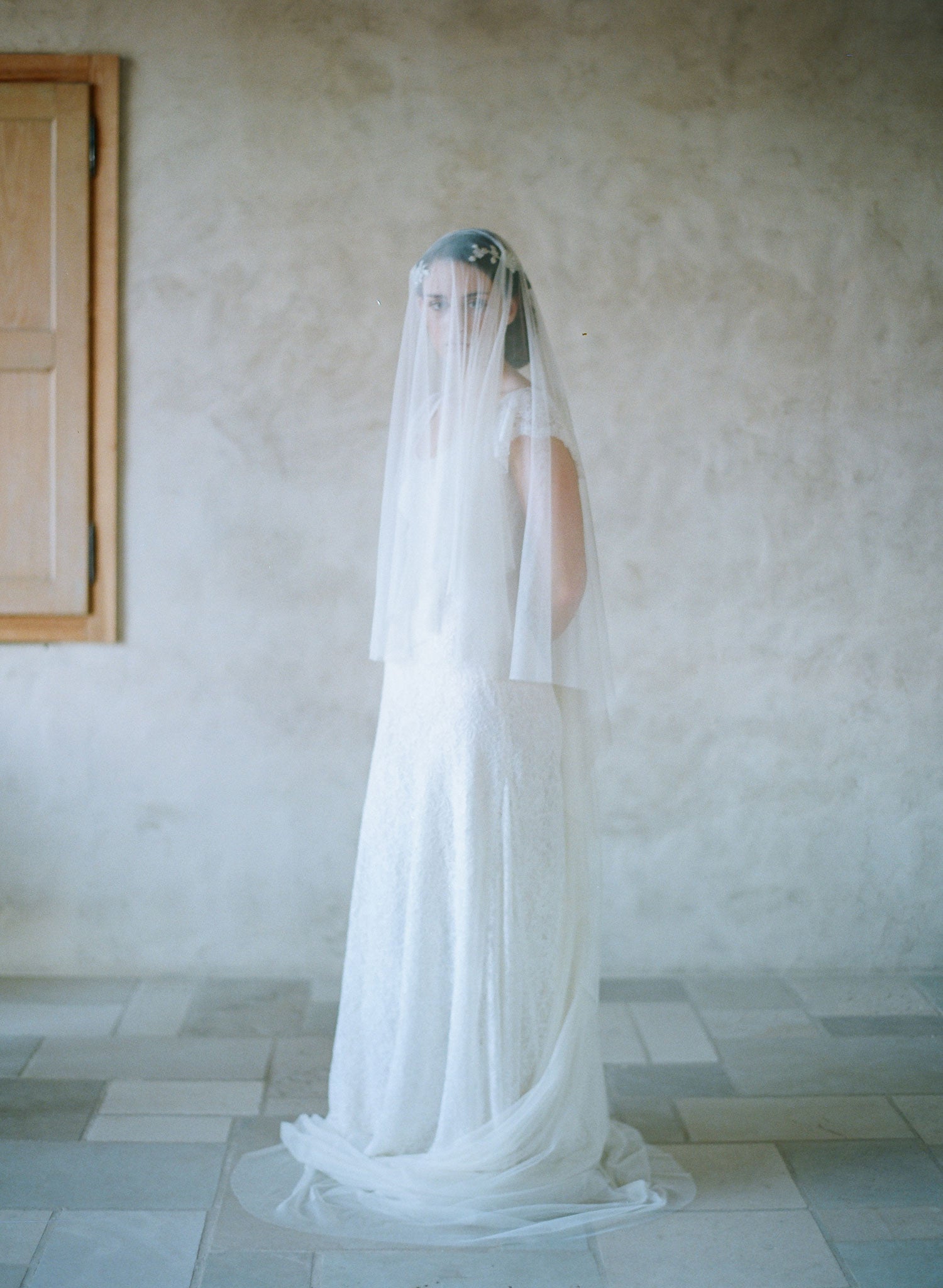 "Lux tulle cathedral, chapel, fingertip length veil - Style #357lux"