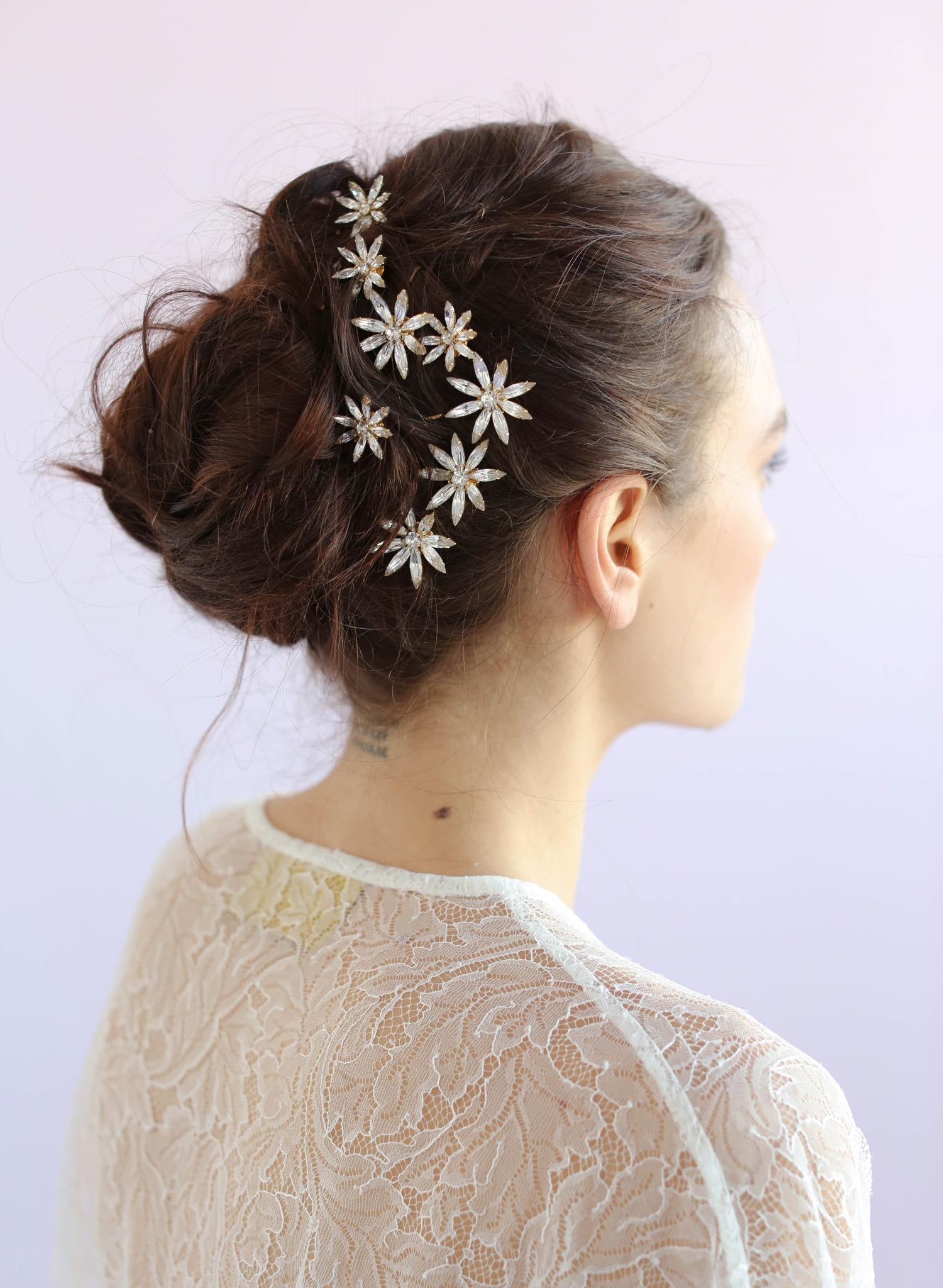 "Crystal starburst bobbies, medium, set of 3 - Style #605"