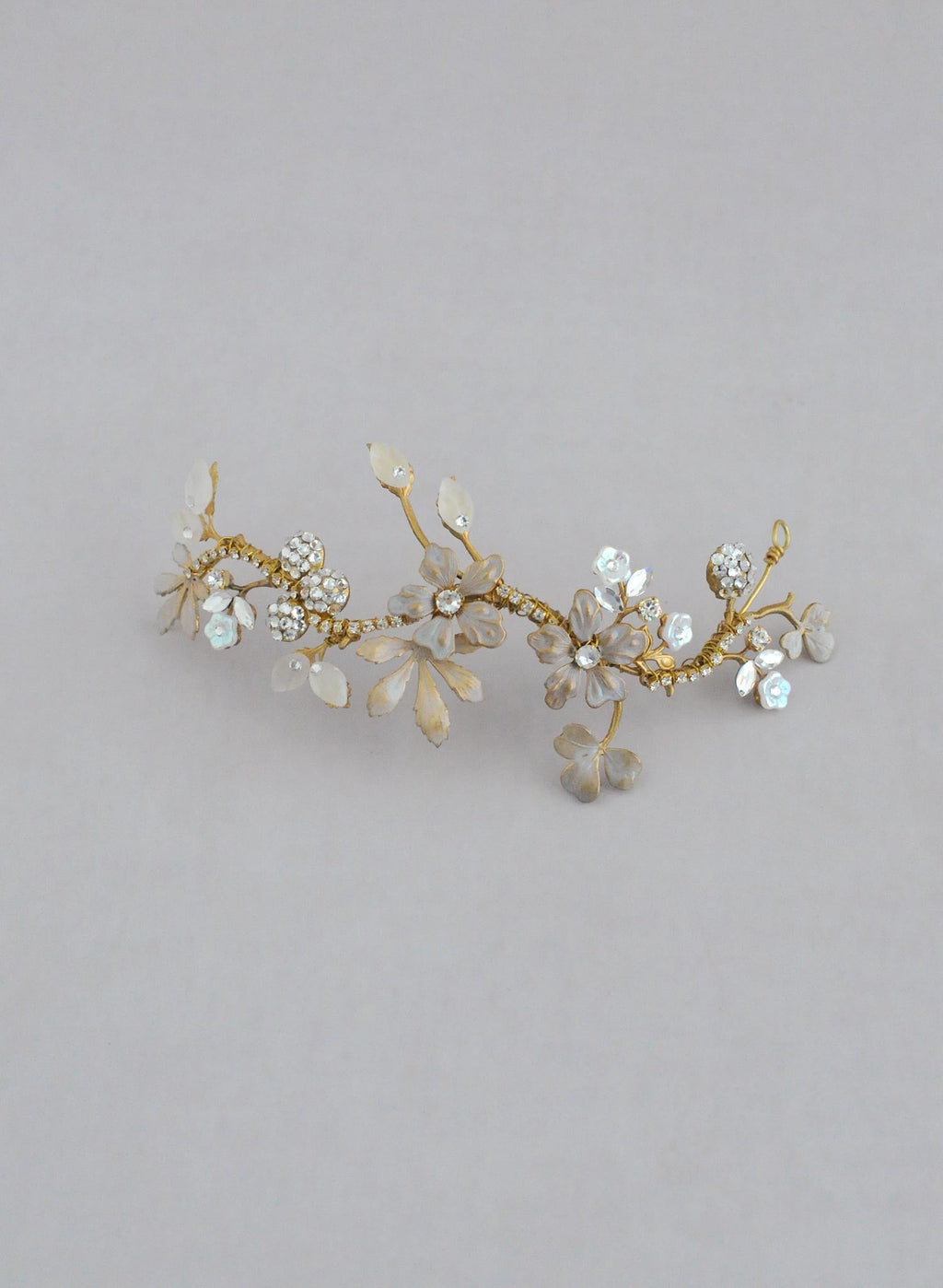 Rhinestone wavy frosted flower headpiece - Style #658
