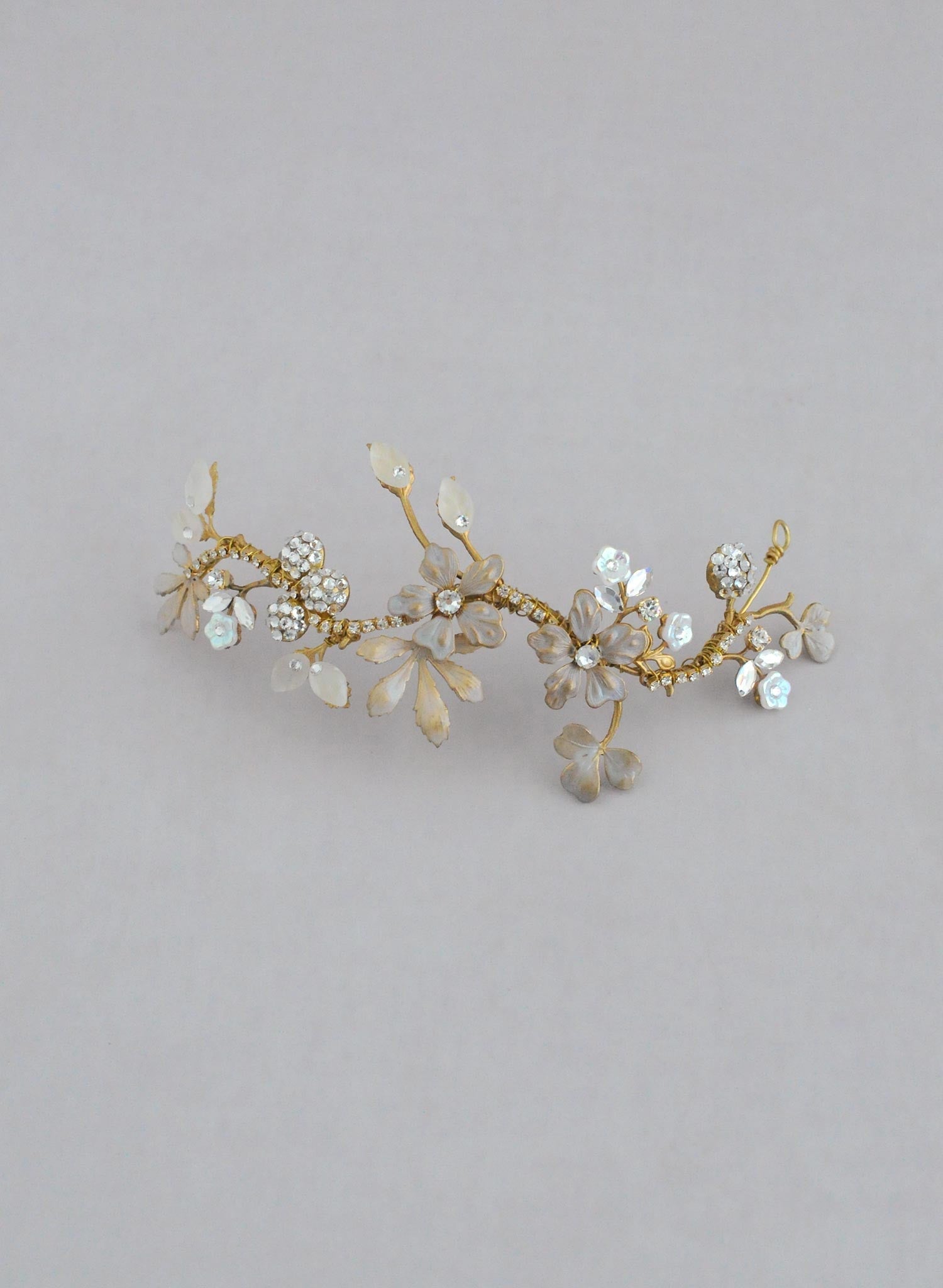 Rhinestone wavy frosted flower headpiece - Style #658