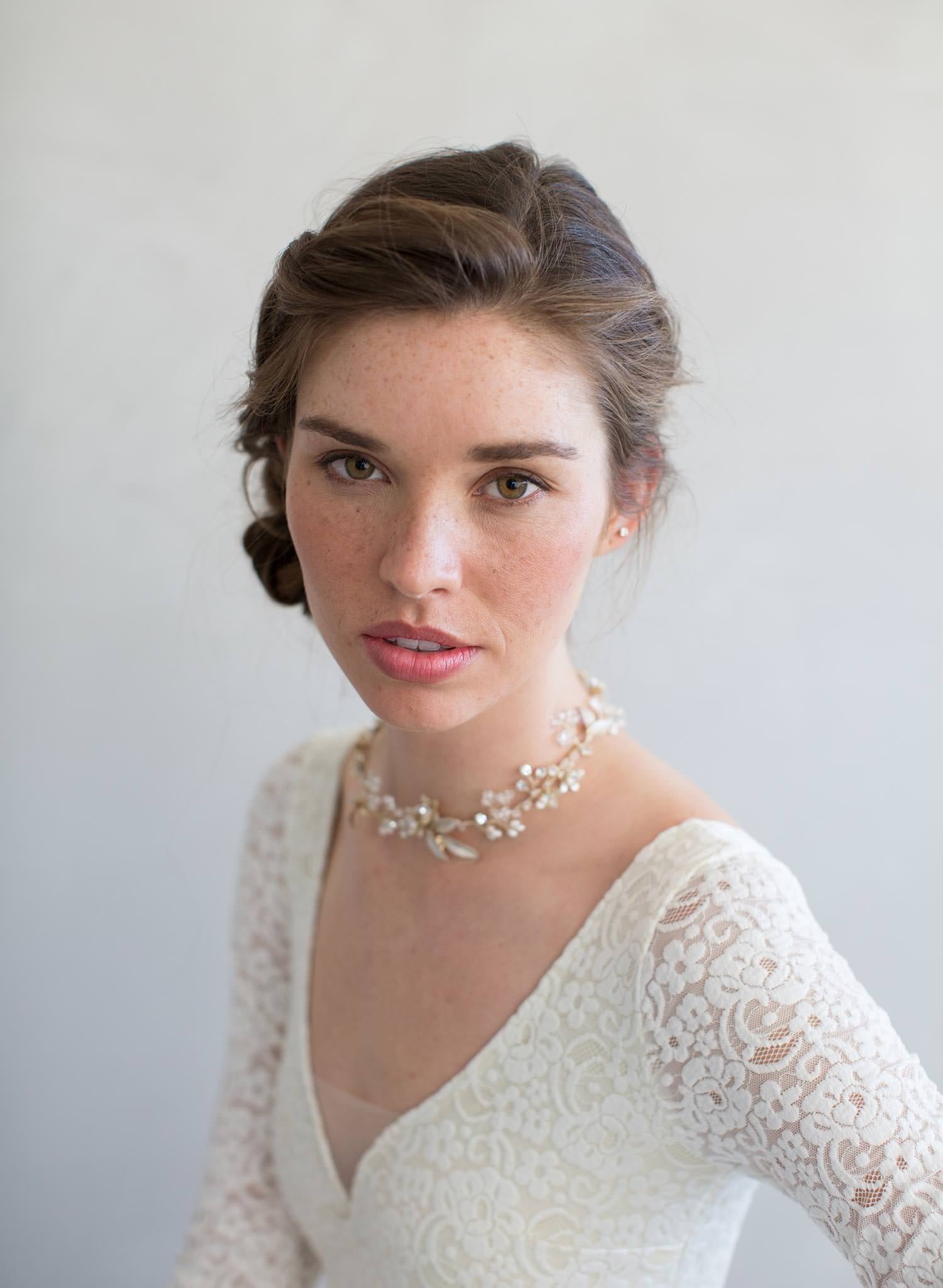 "Set discount, Simple rose blossom and leaf hair vine (add on to style 7011)- Style #7010"