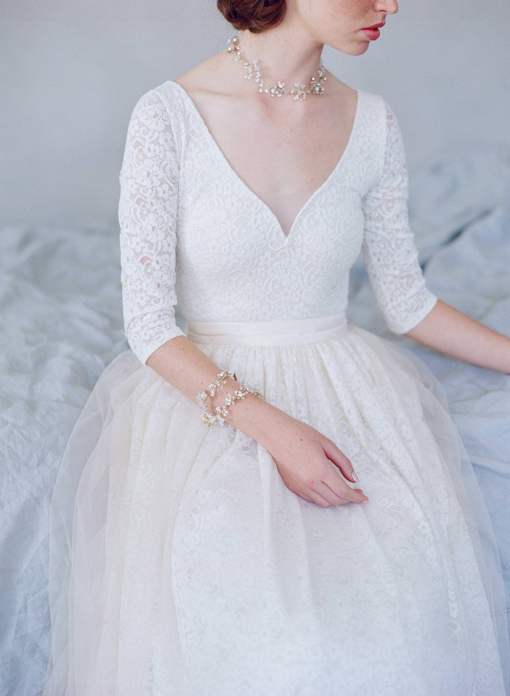 "Set discount, Simple rose blossom and leaf hair vine (add on to style 7011)- Style #7010"