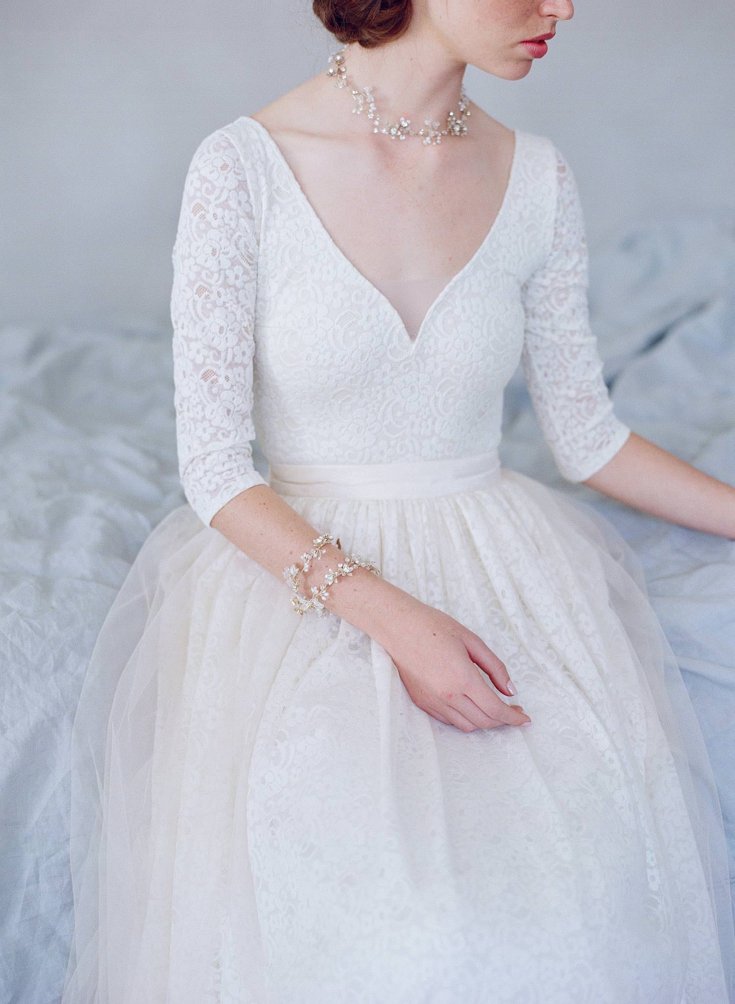 "Set discount, Simple rose blossom and leaf hair vine (add on to style 7011)- Style #7010"