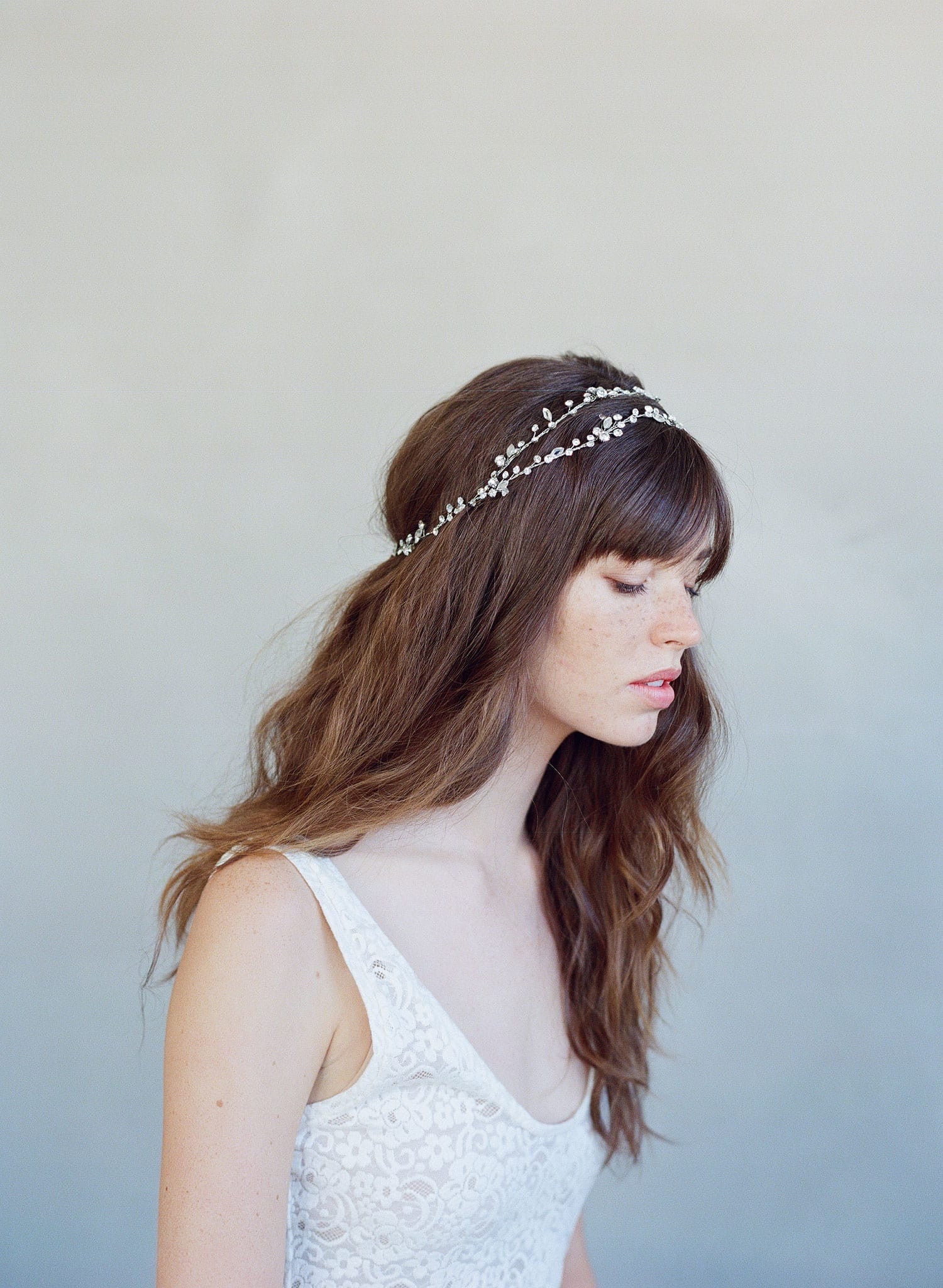 Extra long simple crystal hair vine - Style #735