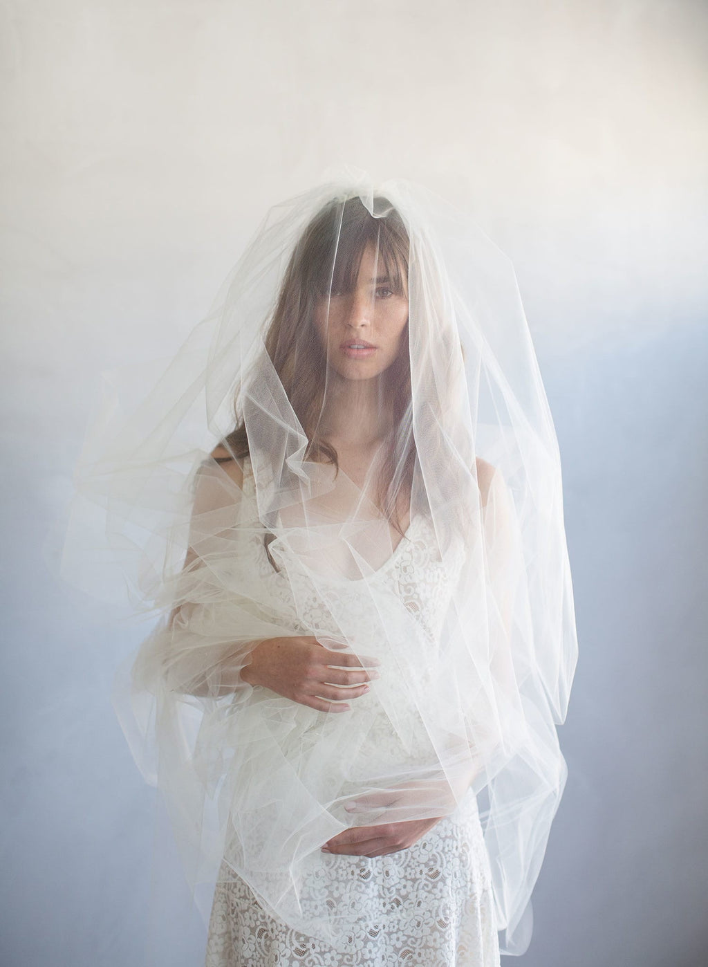 2 piece simple gathered veil - Style #786