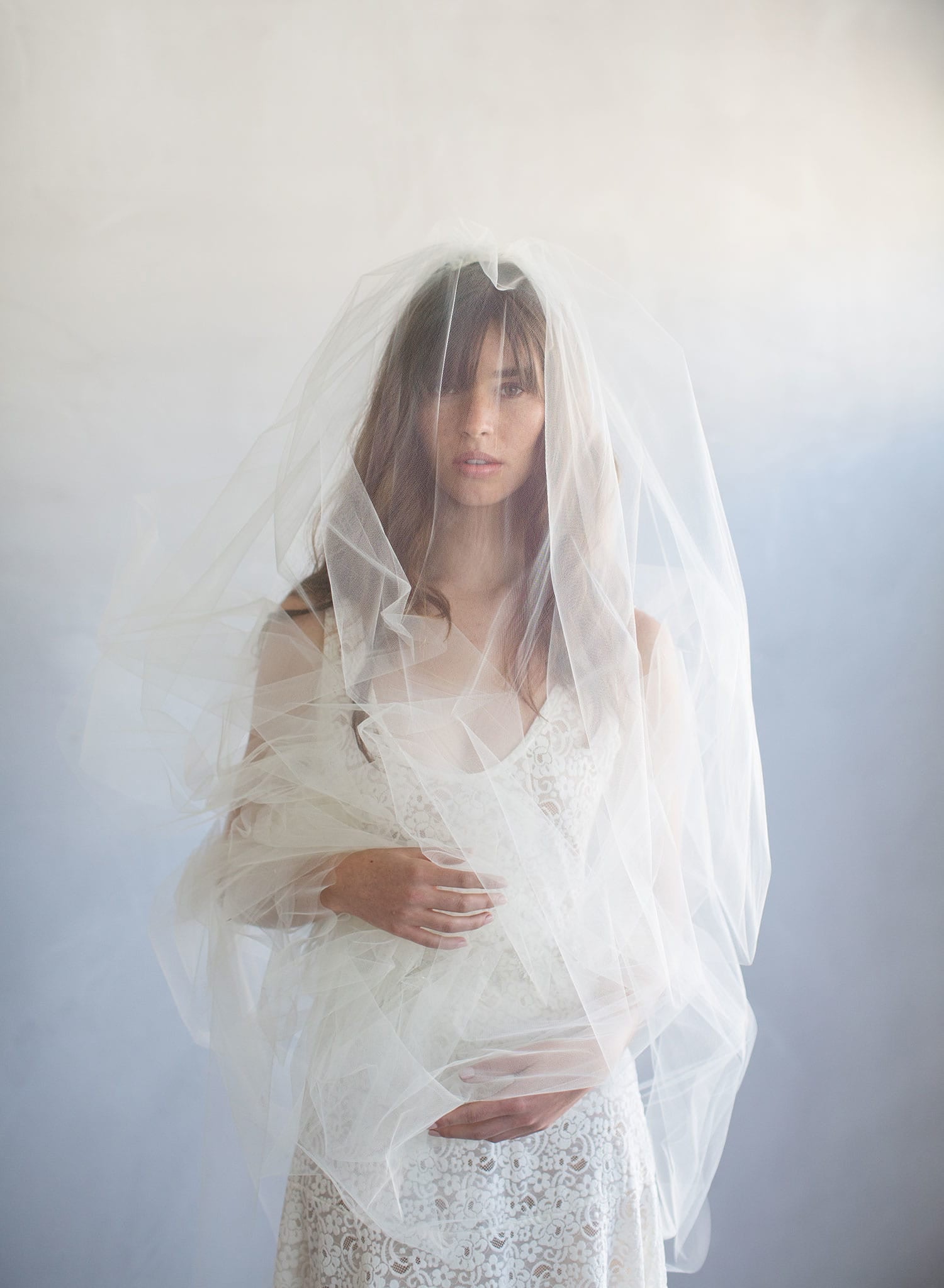 2 piece simple gathered veil - Style #786