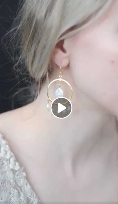 Festive pearl circle earrings - Style #9023