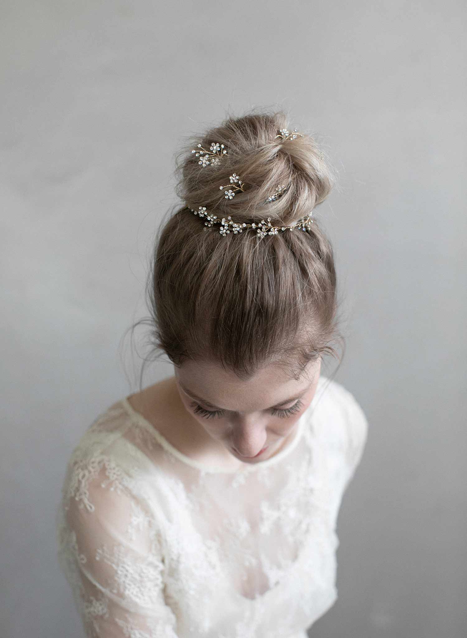Dainty rhinestone blossom hair pin set of 5 - Style #904