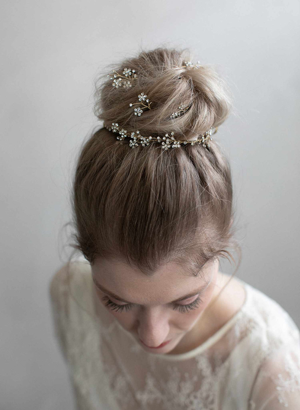 Dainty rhinestone blossom hair pin set of 5 - Style #904