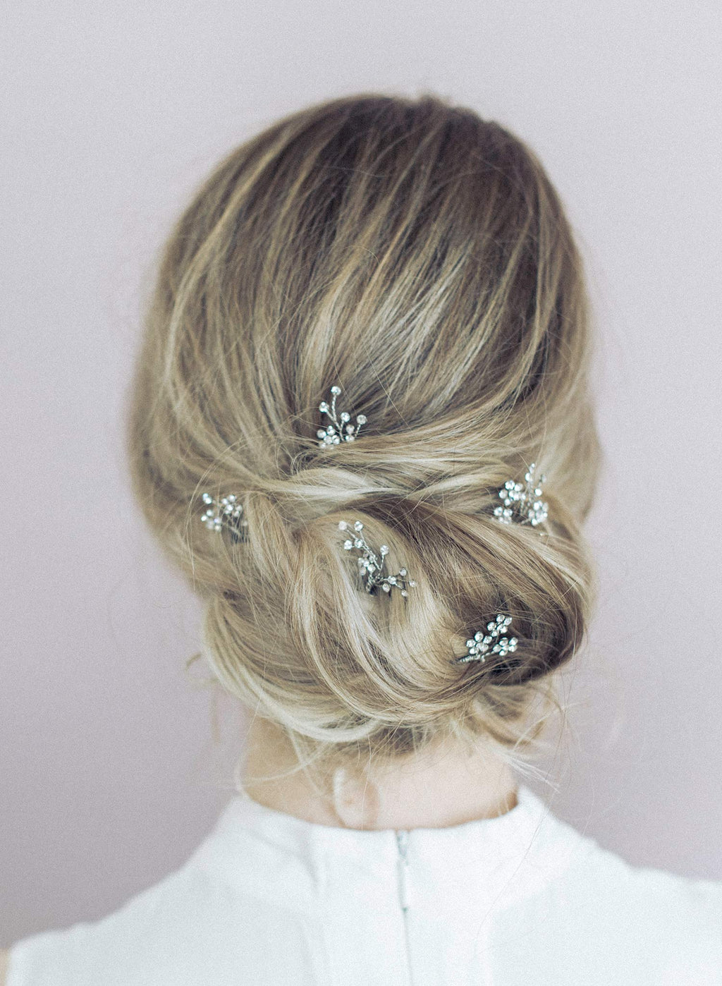 Dainty rhinestone blossom hair pin set of 5 - Style #904