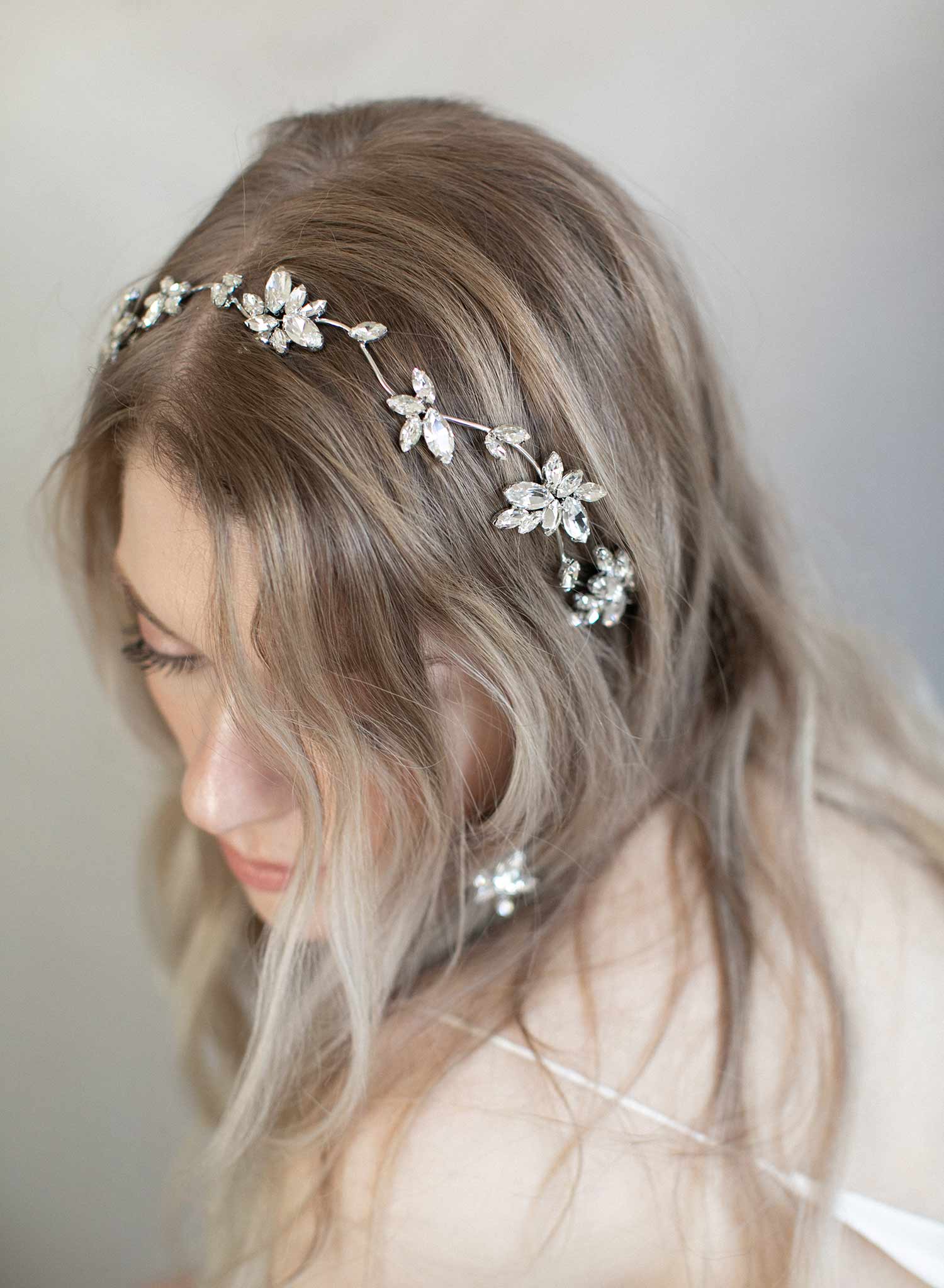 Crystal wavy burst headpiece - Style #919