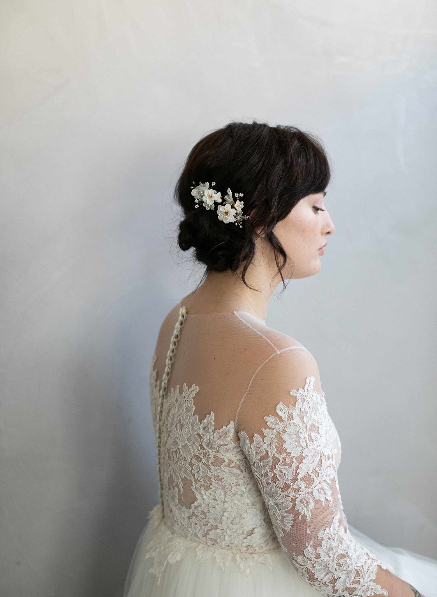 Creamy blossom hair pin set of 2 - Style #925