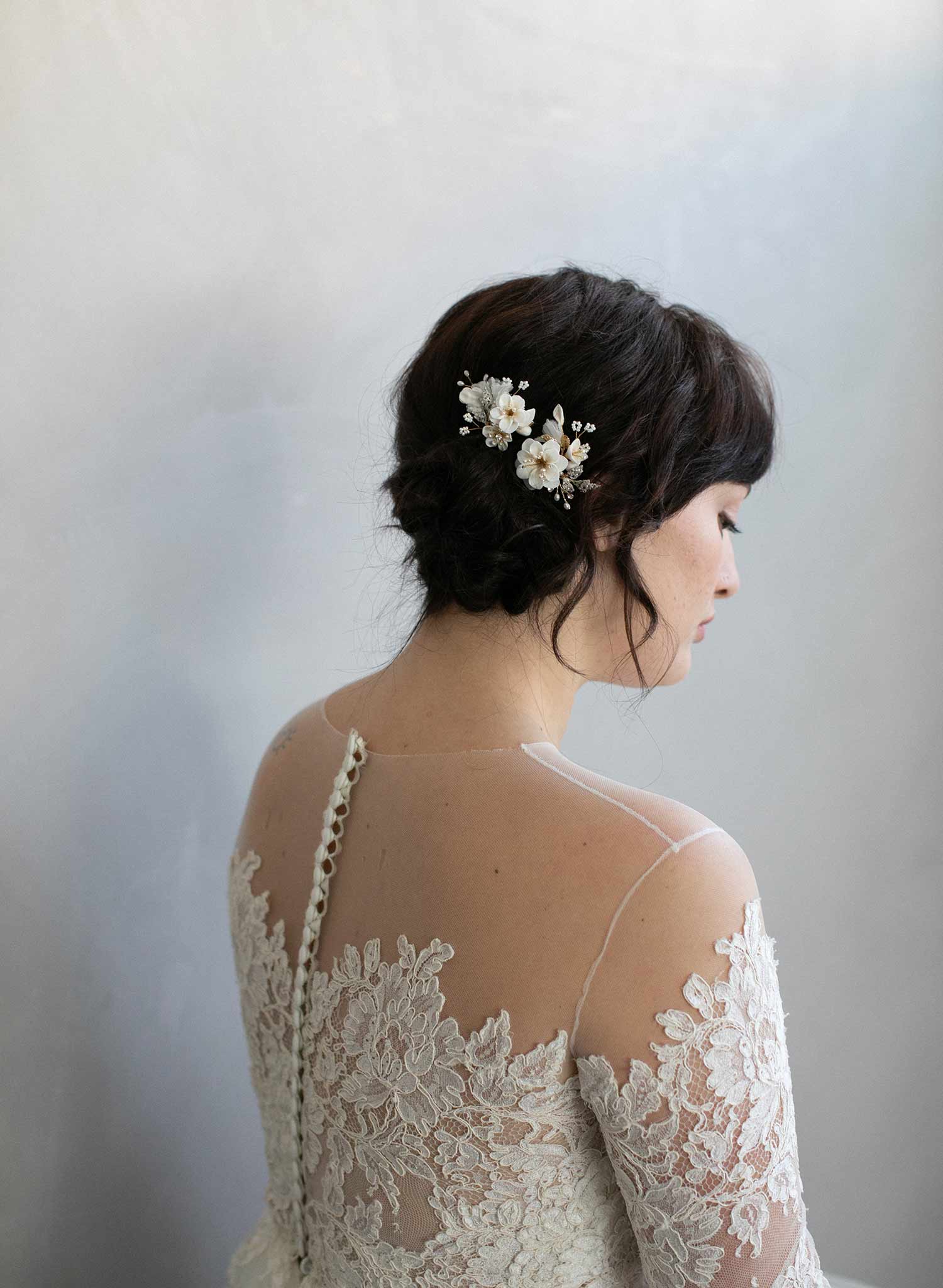 Creamy blossom hair pin set of 2 - Style #925