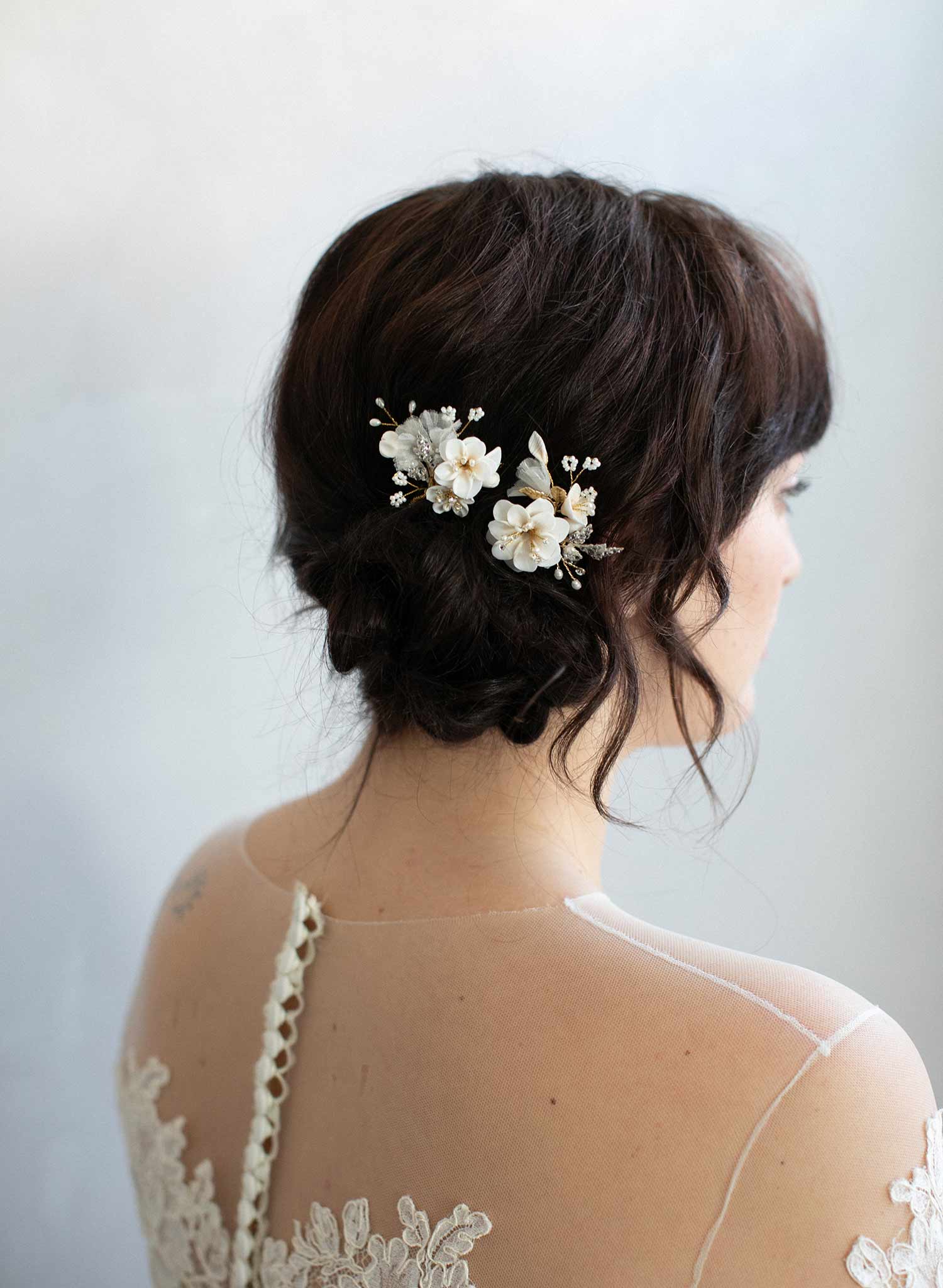 Creamy blossom hair pin set of 2 - Style #925