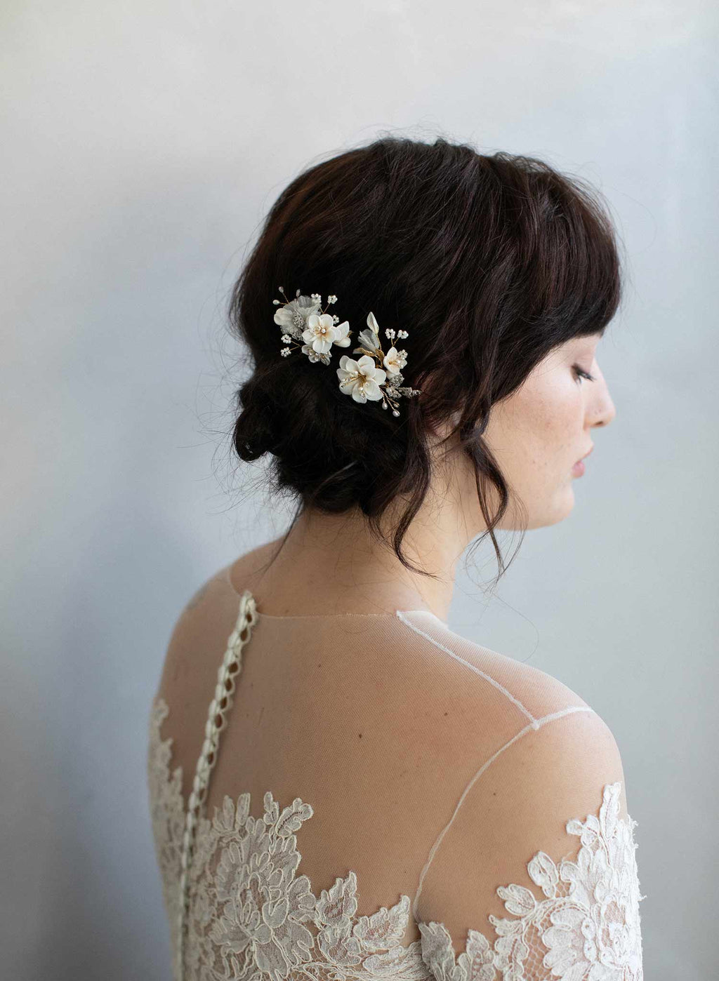 Creamy blossom hair pin set of 2 - Style #925