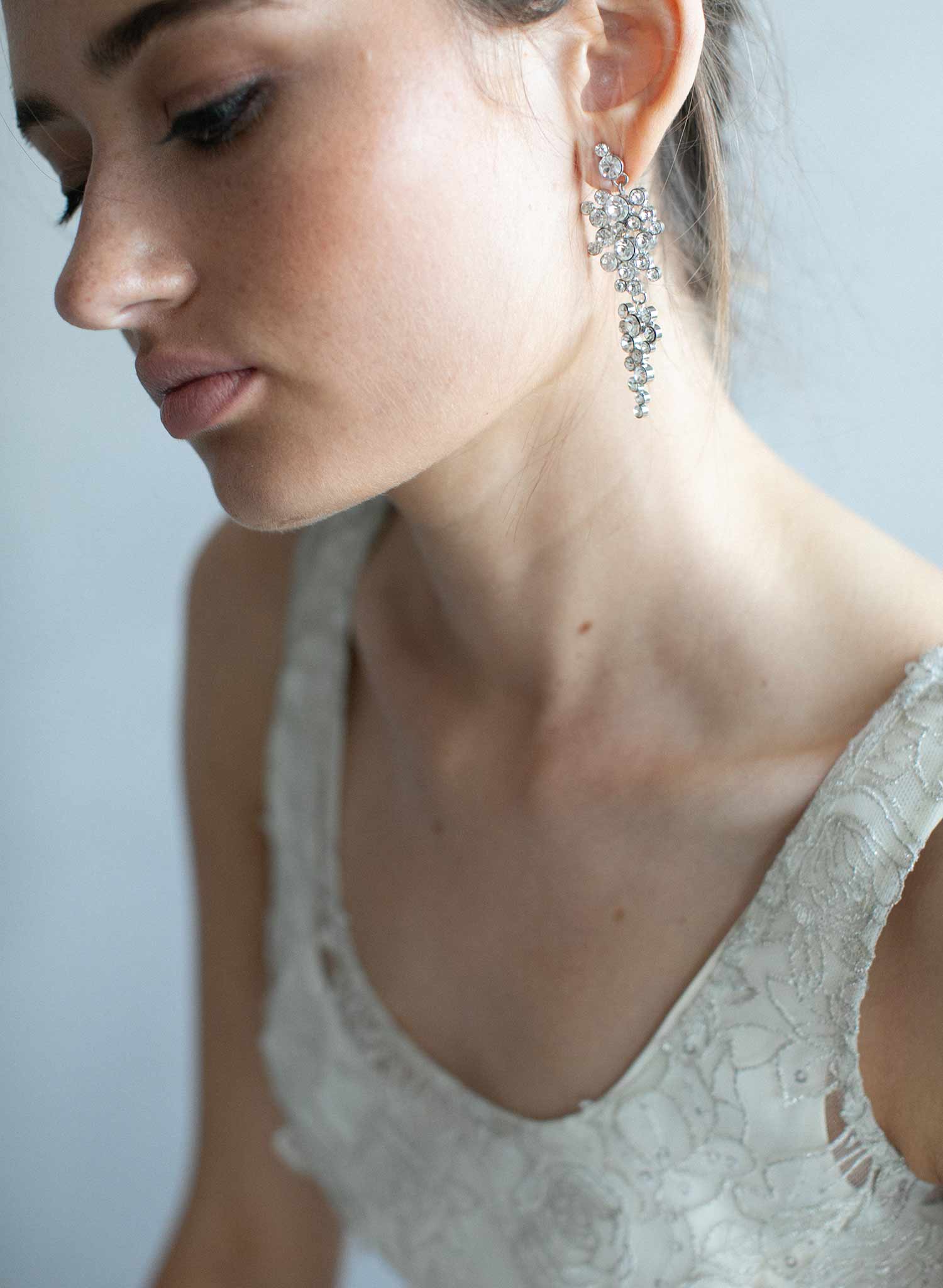 Champagne bubbles drop earrings - Style #976