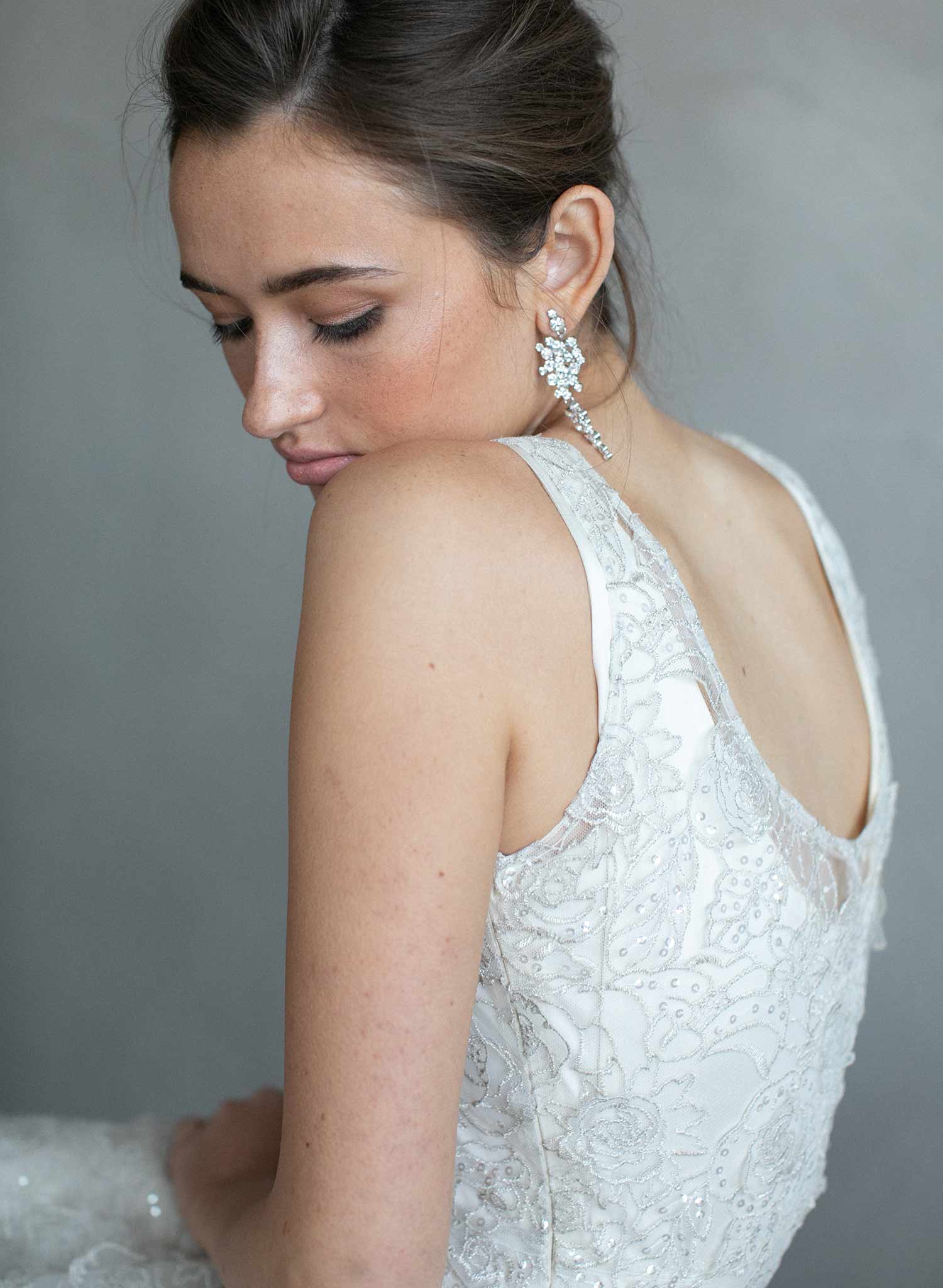 Champagne bubbles drop earrings - Style #976