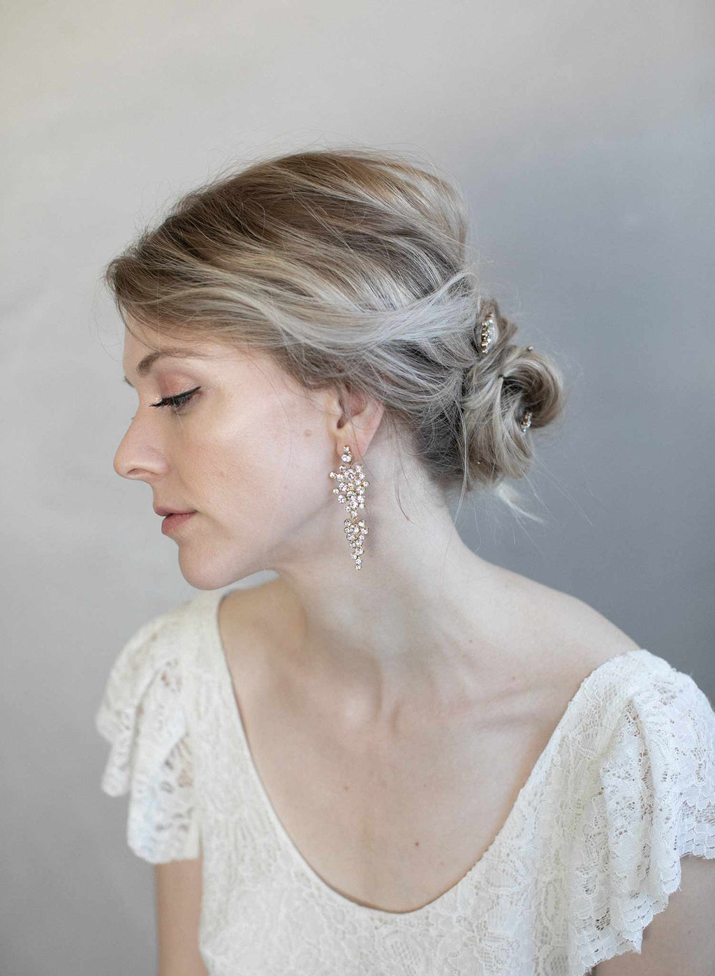 Champagne bubbles drop earrings - Style #976